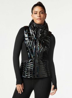 Wholesale Blanc Noir Gilet A Panneau De Mouvement Noir