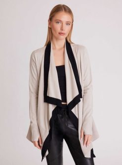 Hot Blanc Noir Cardigan Portola A Blocs De Couleurs