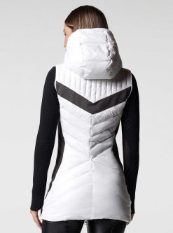 Best Blanc Noir Gilet Matelasse Allonge Blanc/Charbon