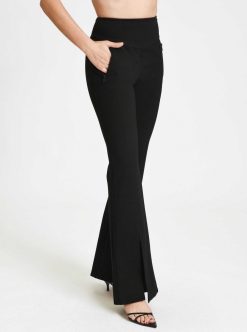 Clearance Blanc Noir Pantalon Cara A Ourlet Fendu