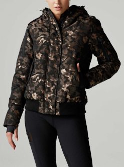 Clearance Blanc Noir Bomber Hayden Camouflage Lurex Cuivre/Noir