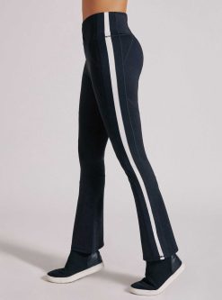 Best Blanc Noir Legging Bootcut A Rayures De Course Noir