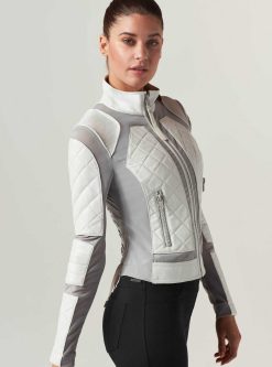 Hot Blanc Noir Veste De Moto Combinaison Blanche