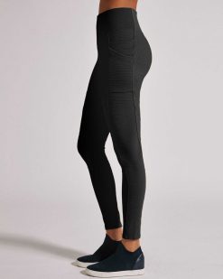 Wholesale Blanc Noir Legging Cotele Directionnel Noir