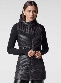 New Blanc Noir Gilet Matelasse Allonge Noir