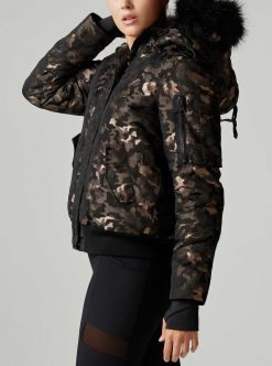 Clearance Blanc Noir Bomber Hayden Camouflage Lurex Cuivre/Noir