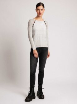 Online Blanc Noir Pull Petit Ami En Maille Huntress