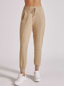 Wholesale Blanc Noir Pantalon De Jogging A Coutures Contrastees Yolo Creme Irlandaise