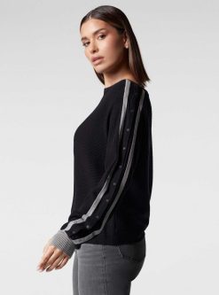 New Blanc Noir Pull Portola Sportif Noir/Peau De Requin