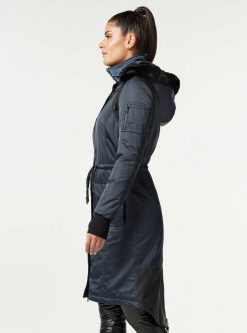 Hot Blanc Noir Manteau De Criquet Robe Bleue