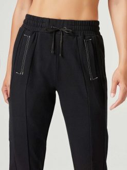 Clearance Blanc Noir Pantalon De Jogging A Coutures Contrastees Yolo Noir