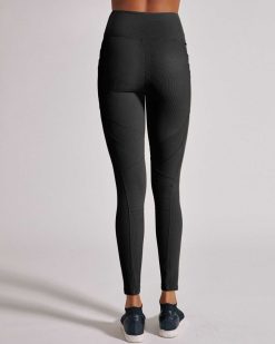 Wholesale Blanc Noir Legging Cotele Directionnel Noir