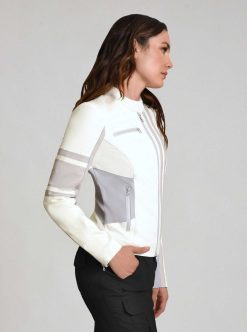 Wholesale Blanc Noir Veste De Course En Cuir Claudine