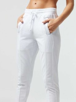 Wholesale Blanc Noir Pantalon De Jogging A Coutures Contrastees Yolo Blanc