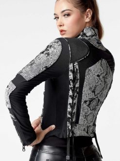 Online Blanc Noir Veste De Moto Serpent Serpent Noir/Blanc