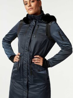 Hot Blanc Noir Manteau De Criquet Robe Bleue