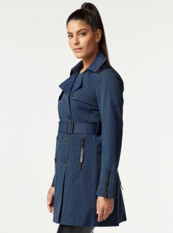 Online Blanc Noir Trench A Dos Matelasse Collaborator Marine