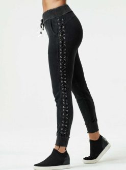 Best Blanc Noir Pantalon De Jogging A Lacets Et Delavage Vintage Noir